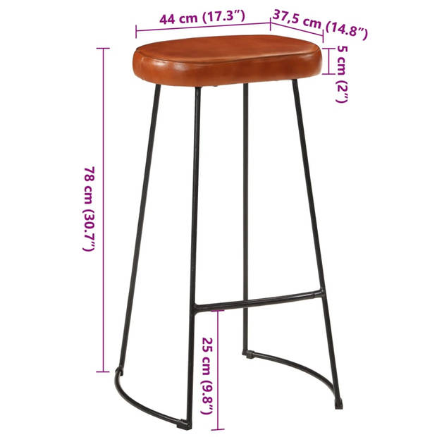 vidaXL Barkrukken 2 st Gavin 44x37,5x78 cm