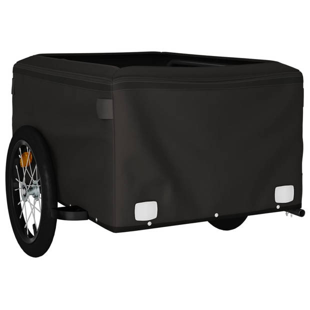 vidaXL Fietstrailer 45 kg ijzer zwart en blauw