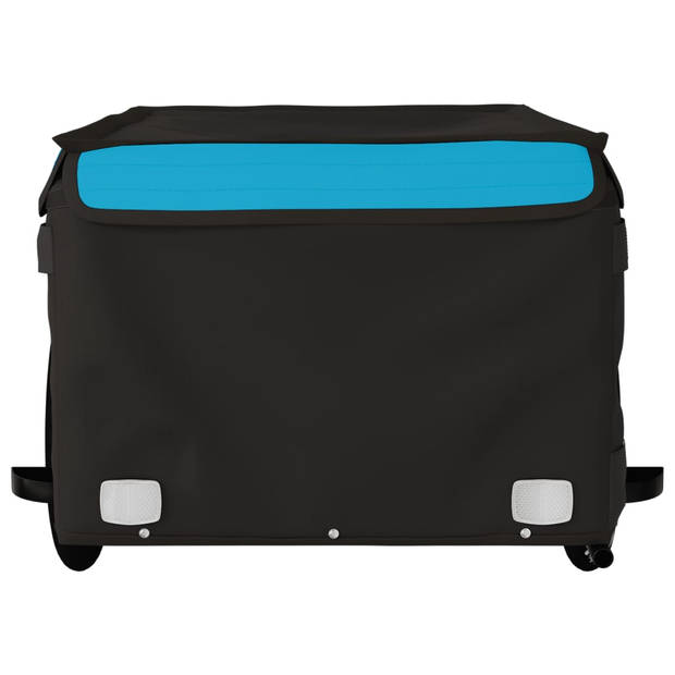 vidaXL Fietstrailer 45 kg ijzer zwart en blauw