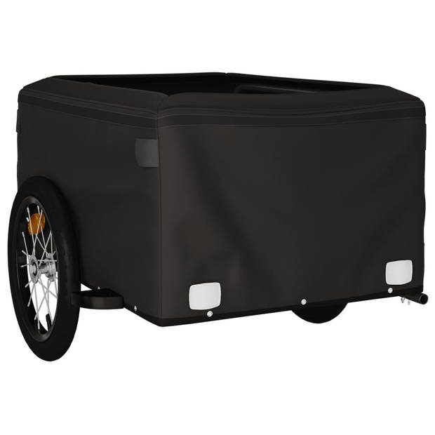 vidaXL Fietstrailer 45 kg ijzer zwart en groen