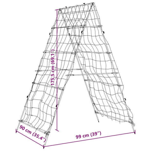 vidaXL Plantenklimrek A-frame 99x90x175,5 cm staal