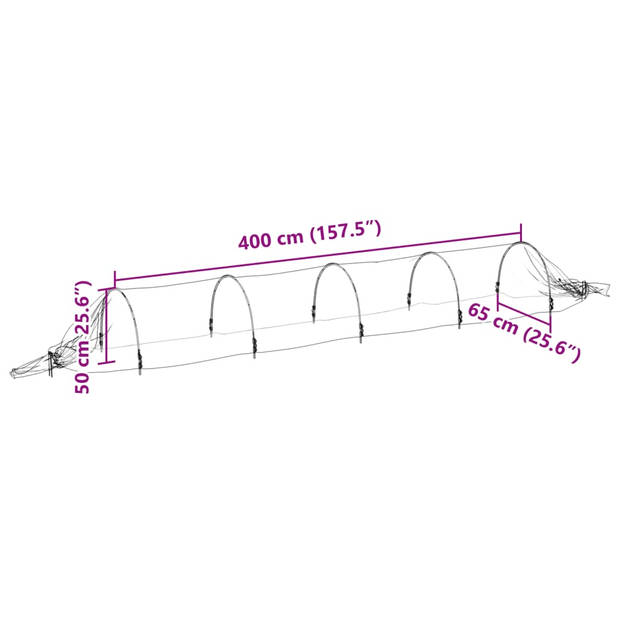 vidaXL Kweektunnels 2 st 1,5x5 m glasvezel en polypropeen