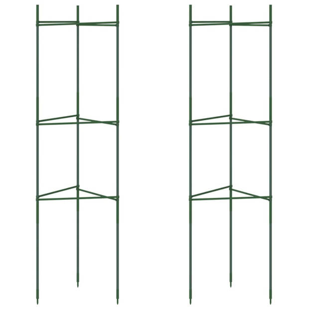 vidaXL Tomatenkooi 2 st 116 cm staal en polypropeen