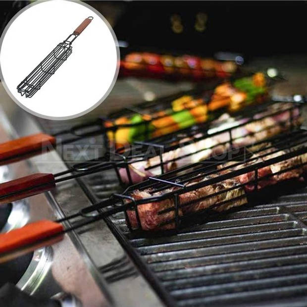 PROKING BBQ grilrooster Klemmand - Barbecue accessoires - Vlees - Vis - Vega - Set van 2 stuks