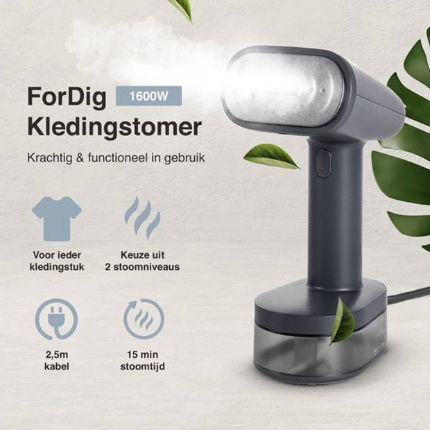 ForDig Kledingstomer - Kleding Handstomer - 1600W Stoomapparaat - Stoomreiniger Kleren - Stoomstrijkijzer voor Kledij