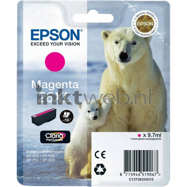 Epson 26XL magenta cartridge