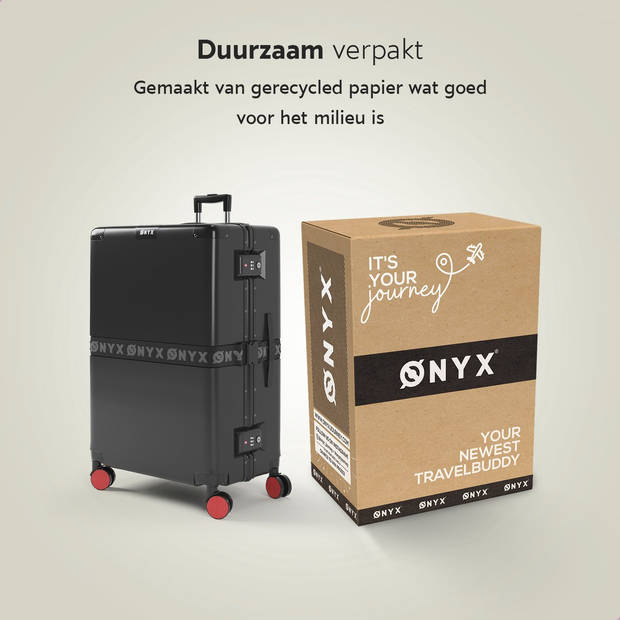 ONYX 2-delige Kofferset - Handbagage en Check-in koffer - 33L/100 L - TSA slot - Spinner wielen - Trolley - Zwart