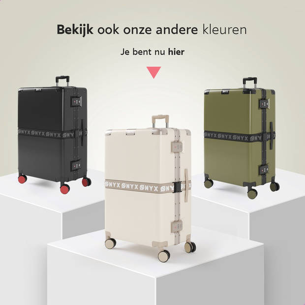 ONYX 2-delige Kofferset - Handbagage en Check-in koffer - 33L/100 L - TSA slot - Spinner wielen - Trolley - Beige