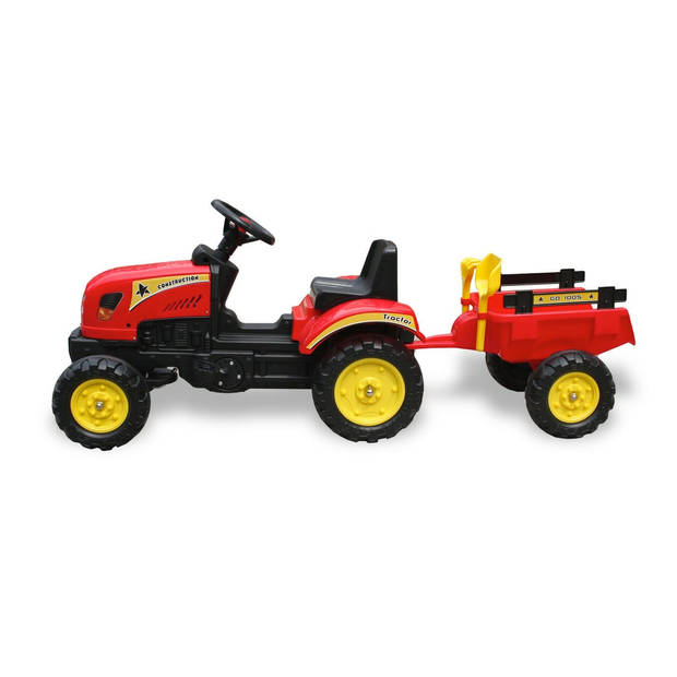 Max Kids - Skelter - Tractor Elin met aanhanger - Rood