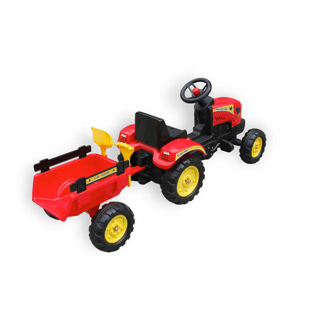 Max Kids - Skelter - Tractor Elin met aanhanger - Rood