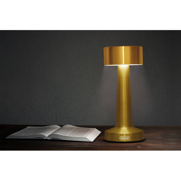 Buccan - Dumbbell tafellamp - Goud - 3 lichtstanden en touchpanel