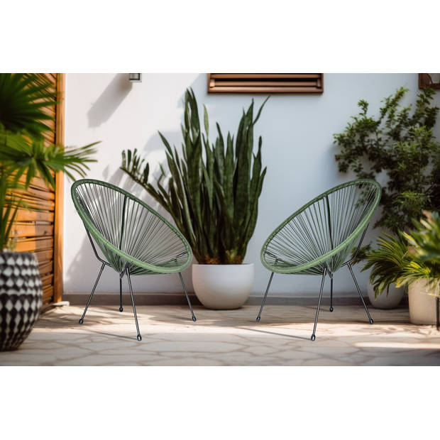 Feel Home - Acapulco stoel - 2 stuks - Groen