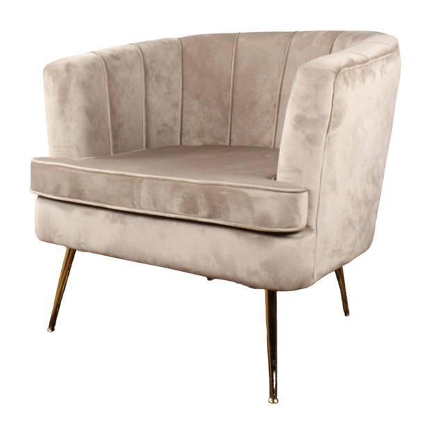 Norah fauteuil velvet champagne/taupe