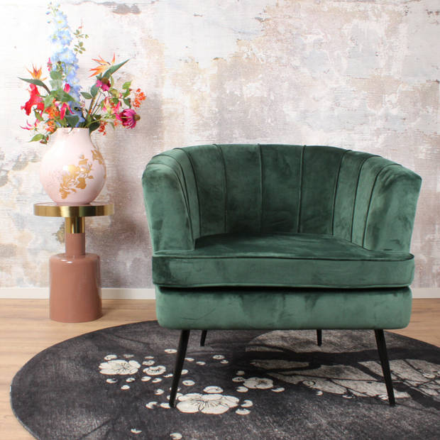 Norah fauteuil velvet donkergroen