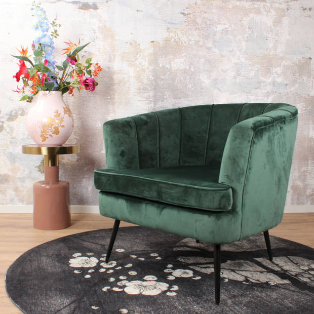 Norah fauteuil velvet donkergroen