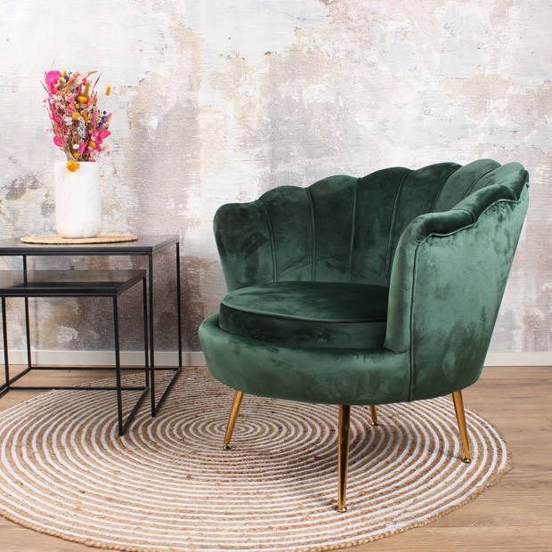 Feliz fauteuil velvet donkergroen