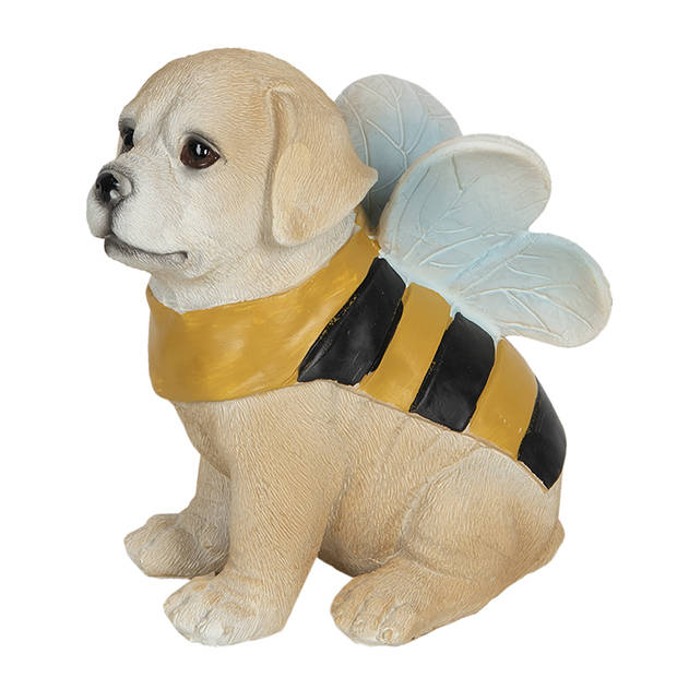 Clayre & Eef Beeld Hond 12x9x13 cm Beige Geel Polyresin Woonaccessoires Beige Woonaccessoires