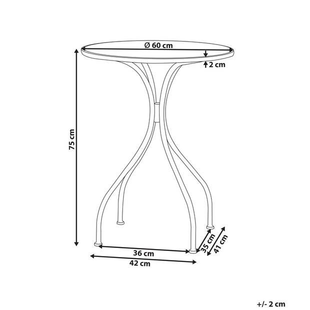 Beliani CAMPRENA - Tuintafel-Zwart-IJzer