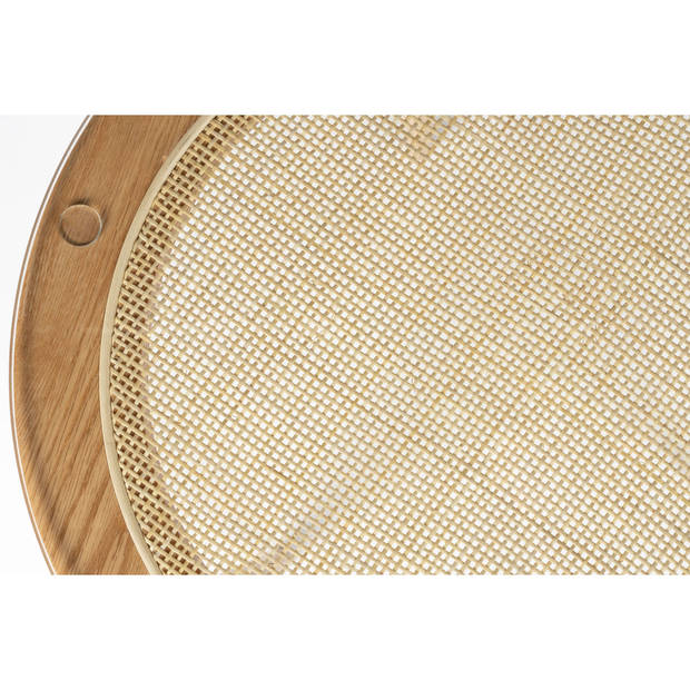 Housecraft Haru Bijzettafel Rond Glas/ Hout 45x45 cm Naturel