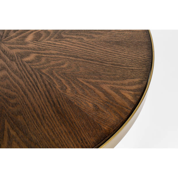 Housecraft Denise Bijzettafel Hout Rond 44 cm Bruin/ Goud