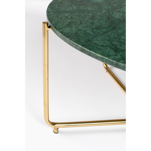 Housecraft Timpa Salontafel Marmer Rond 70x70 cm Groen/ Goud