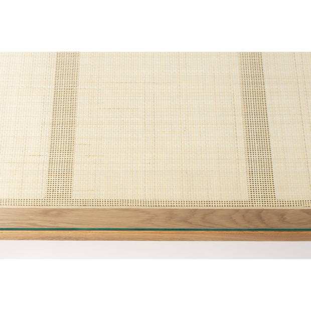 Housecraft Haru Salontafel Rond Glas/ Hout 120x60 cm Naturel