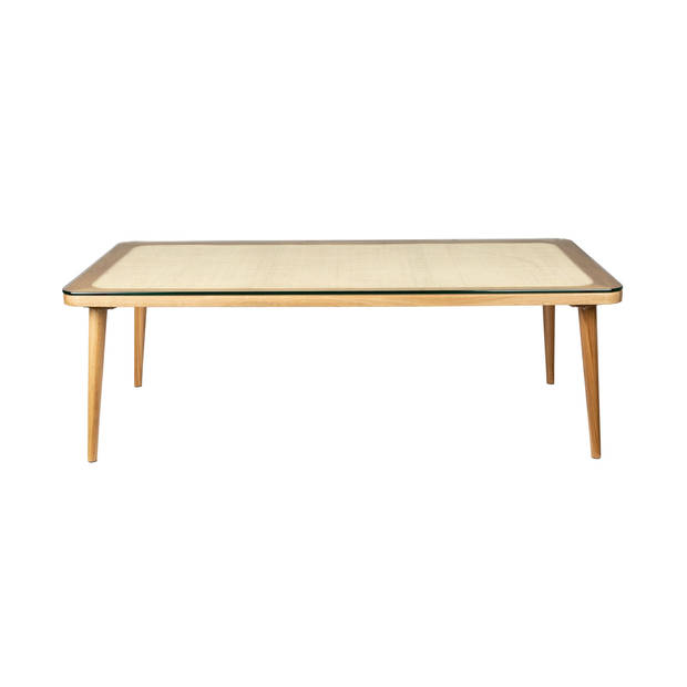 Housecraft Haru Salontafel Rond Glas/ Hout 120x60 cm Naturel