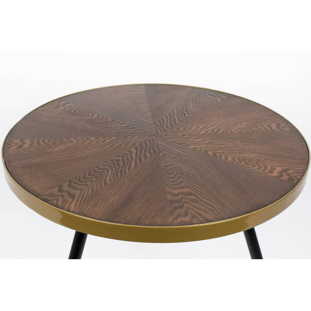 Housecraft Denise Salontafel Hout Rond 61 cm Bruin/ Goud