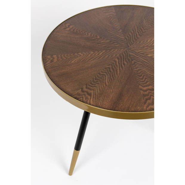 Housecraft Denise Salontafel Hout Rond 61 cm Bruin/ Goud