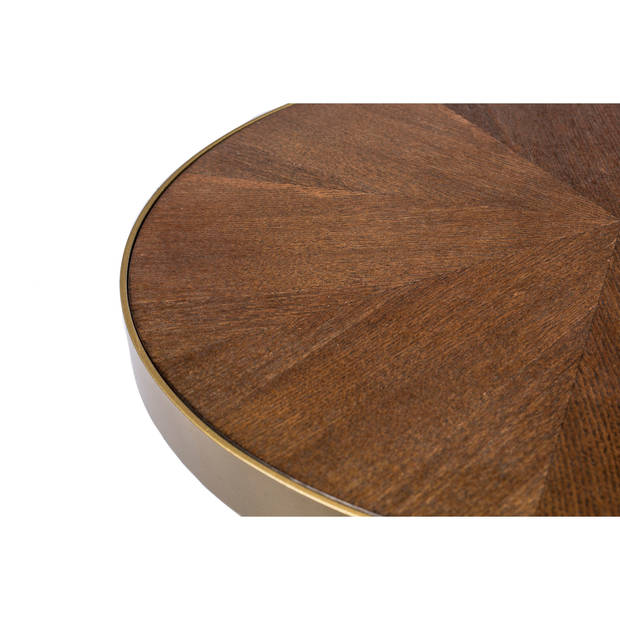 Housecraft Denise Salontafel Hout Rond 61 cm Bruin/ Goud