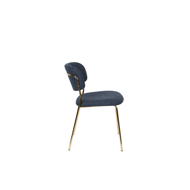 Housecraft Jolien Eetkamerstoelen Goud/ Donkerblauw - Set van 2