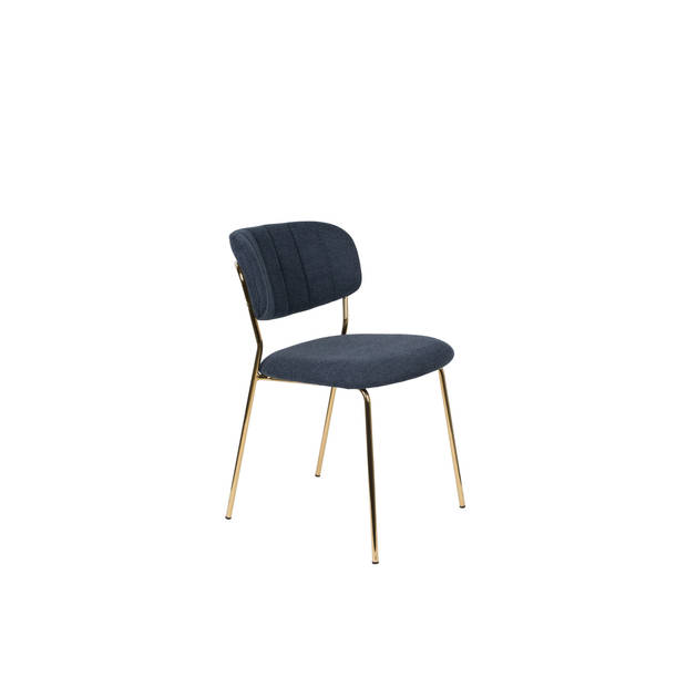 Housecraft Jolien Eetkamerstoelen Goud/ Donkerblauw - Set van 2