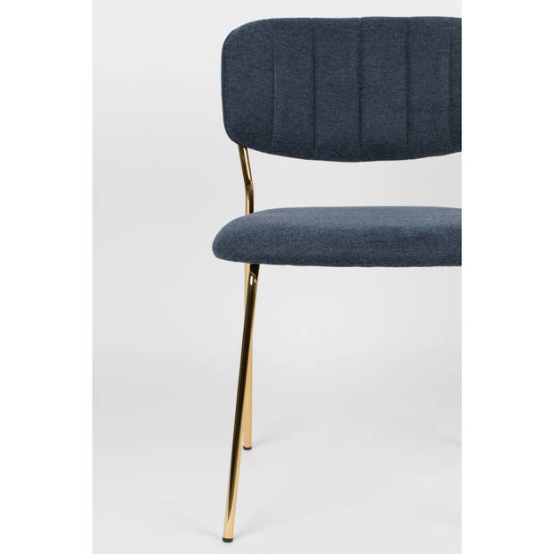 Housecraft Jolien Eetkamerstoelen Goud/ Donkerblauw - Set van 2