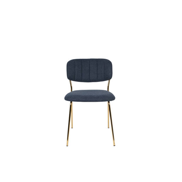 Housecraft Jolien Eetkamerstoelen Goud/ Donkerblauw - Set van 2