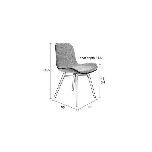 Housecraft Lester Eetkamerstoelen Antraciet - Set van 2