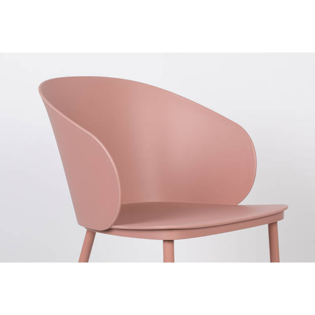 Housecraft Gigi Eetkamerstoelen met armleuning Roze - Set van 2