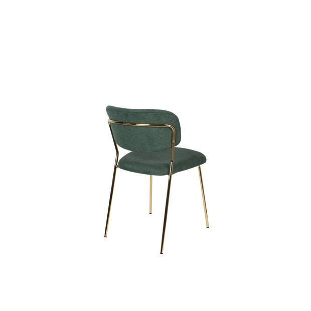 Housecraft Jolien Eetkamerstoelen Goud/ Dondergroen - Set van 2