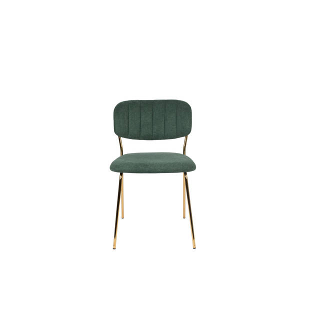 Housecraft Jolien Eetkamerstoelen Goud/ Dondergroen - Set van 2