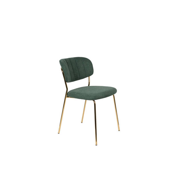 Housecraft Jolien Eetkamerstoelen Goud/ Dondergroen - Set van 2