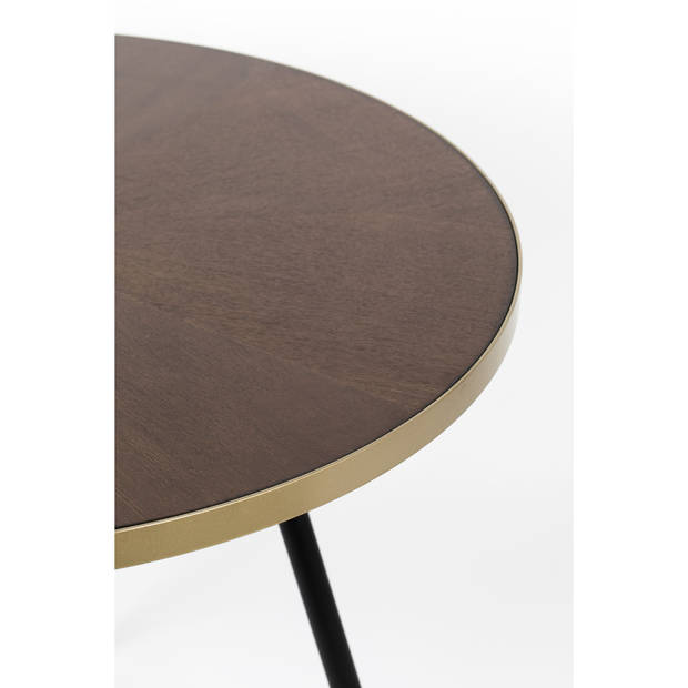 Housecraft Denise Eettafel Hout Rond 91 cm Bruin/ Goud