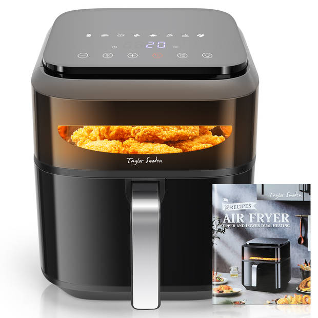 Taylor Swoden Airfryer - Heteluchtfriteuse - 6.5L - 8 Automatische Programma's - 1800W - Inclusief Receptenboek - Zwart