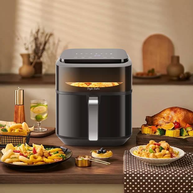 Taylor Swoden Airfryer - Heteluchtfriteuse - 6.5L - 8 Automatische Programma's - 1800W - Inclusief Receptenboek - Zwart