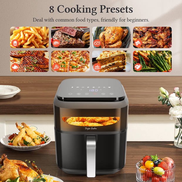 Taylor Swoden Airfryer - Heteluchtfriteuse - 6.5L - 8 Automatische Programma's - 1800W - Inclusief Receptenboek - Zwart