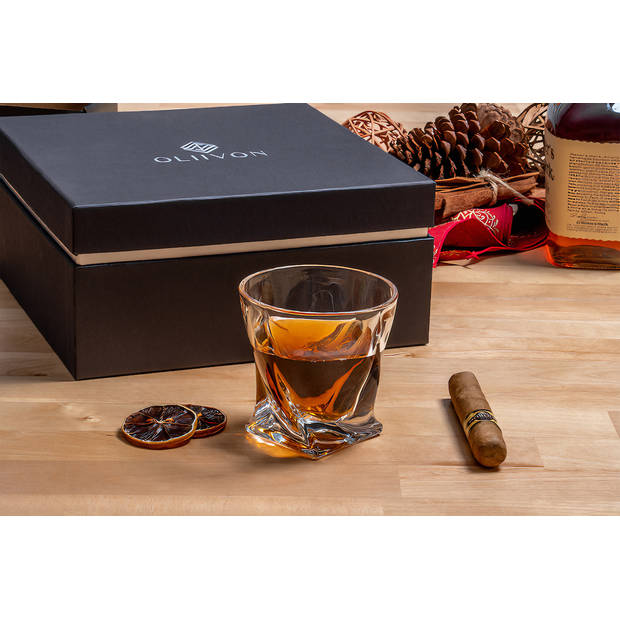 Klassieke whiskey glazen - set van 4 stuks - Geschenkverpakking