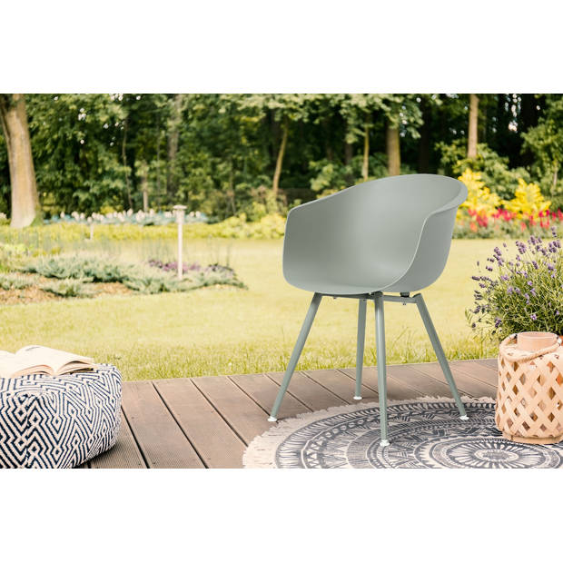 Feel Home - Luxe eettafel voor buiten - 200x90 cm - Met 6 kuipstoelen