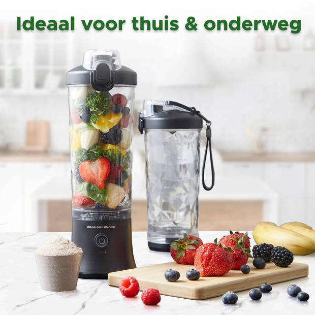 Bikolo® - Blender To Go Zwart - Mini Blender - Draagbare Blender - Portable Blender - Blender To Go Draadloos