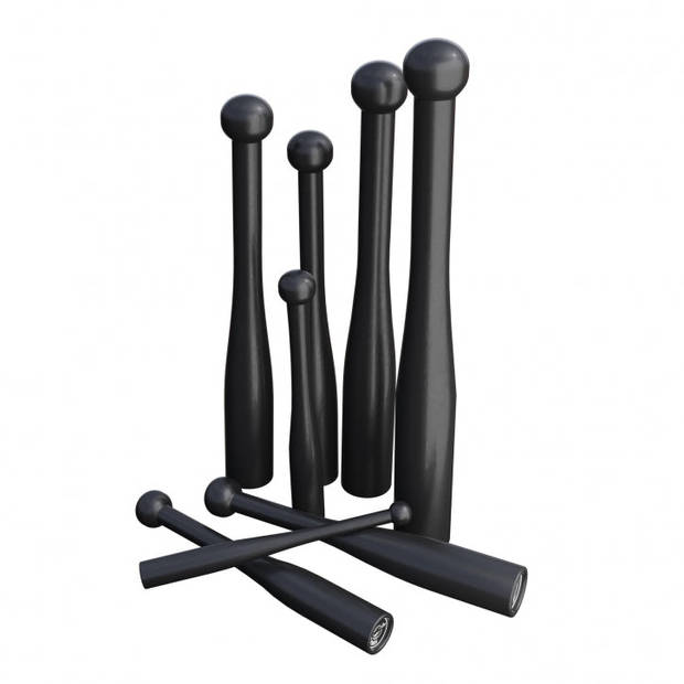 Gorilla Sports Indian Clubbells - Set van 77 kg - 8 Clubbells - 2 tot 20 kg - Gietijzer - Zwart