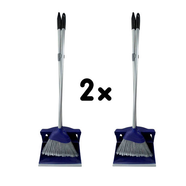 Synx Tools Hotel stoffer en blik set van 2 - Stoffer & Blik - Synx Tools Stoffer en Blik met lange stelen 95 cm Blauw