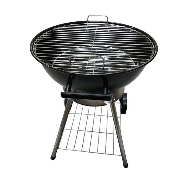 Premfy Luxe Houtskoolbarbecue - Kogelbarbecue 46x76cm - Grilloppervlak 45cm - SET met BBQ Hoes, Grillrollen en Tangenset