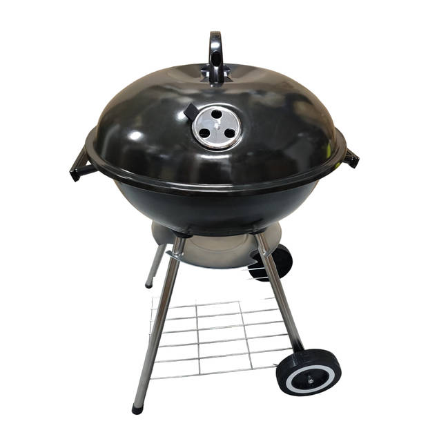 Premfy Luxe Houtskoolbarbecue - Kogelbarbecue 46x76cm - Grilloppervlak 45cm - SET met BBQ Hoes, Grillrollen en Tangenset